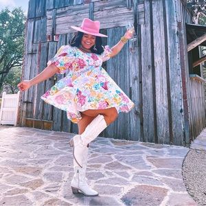 BUDDYLOVE FLORAL PUFF SLEEVE DRESS